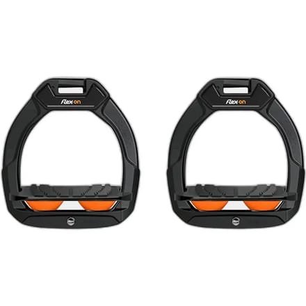 Aluminium stijgbeugels Incliné Grip Zwart/Zwart/Oranje Flex-On