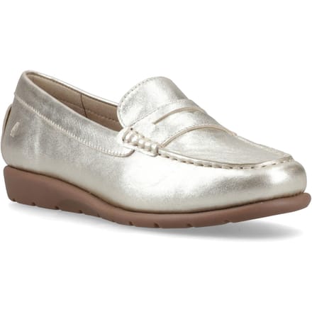 Hush Puppies Shelby Leren Dames Gouden Loafers