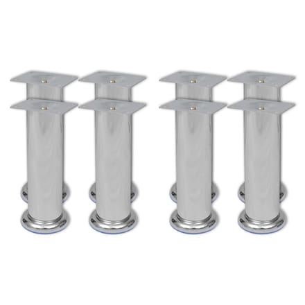 vidaXL - Bankpoten - 8 - st - rond - 180 - mm - chroomkleurig