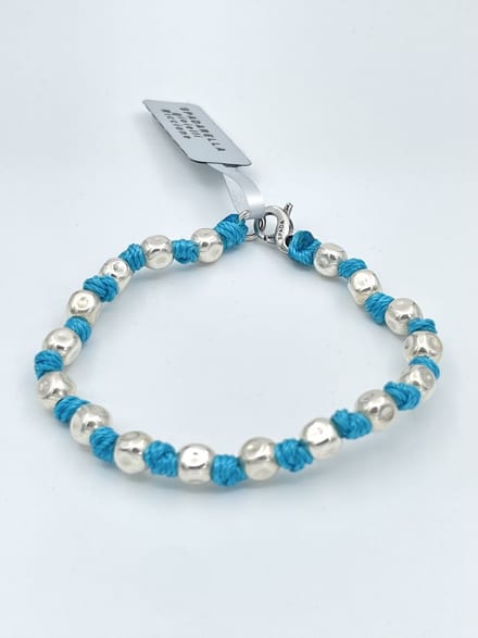 Spadarella Gioielli - SPBR349- Armband - 925 Zilver - 6mm - Medium blue turqoise 8470 - 17 Cm