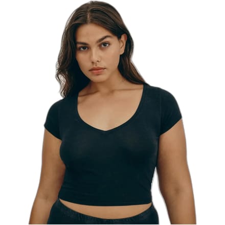 Dames-T-shirt met v-hals Organic Basics Core Baby