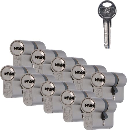 S2 veiligheidsprofielcilinder F6 30/30 SKG 2, dubbel cilinder (10 stuks)
