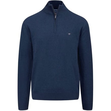Fynch-Hatton Trui Troyer-Zip Superfine Cotton Night / male