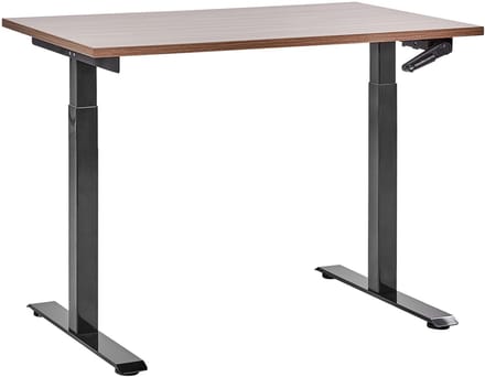 DESTINES - Verstelbaar bureau - Donkerbruin/Zwart - Spaanplaat