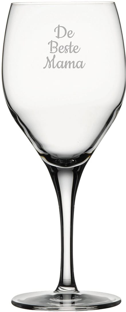 Gegraveerde witte wijnglas 34cl De Beste Mama