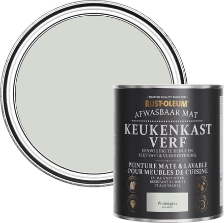 Rust-Oleum Grijs Afwasbaar Mat Keukenkastverf - Wintergrijs 750ml