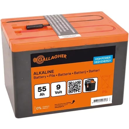 Gallagher Powerpack Alkaline batterij 9V (55Ah) - Langdurige batterij