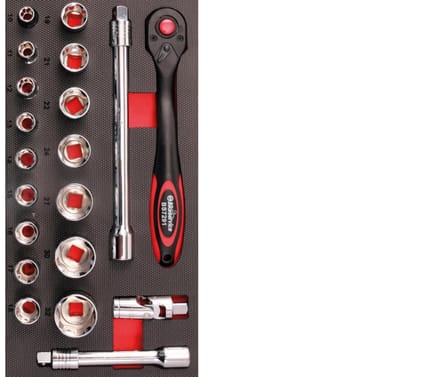 BIKESERVICE Module-inleg "Dopsleutelset" – 20-delig (1/2")