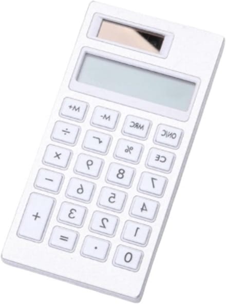 Rekenmachine Bureau - Zonne-calculator - Dagelijkse Berekeningen - 12-cijferig display - LCD scherm - Wit