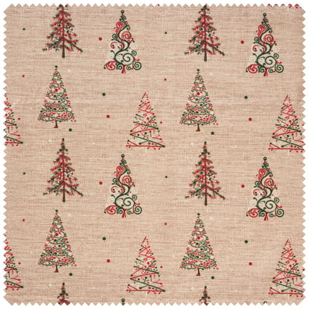 Katoenen stof "Kerstbomen", acryl gecoat