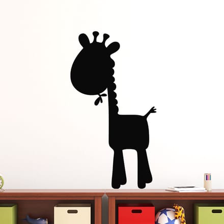 Schoolbordsticker - uitwisbare zelfklevende muurstickers - GIRAFFE KARIKATUUR - 55x30cm