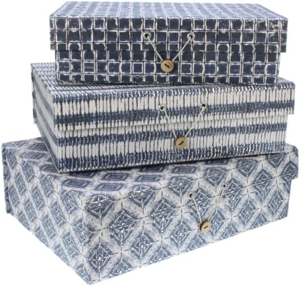 Geschenkdozen RH blauw Set/3 33x22,9x10,7cm