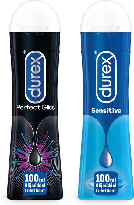 Durex - 200ml Glijmiddel - Perfect Gliss 1x100ml - Play Sensitive 1x100ml - Voordeelverpakking