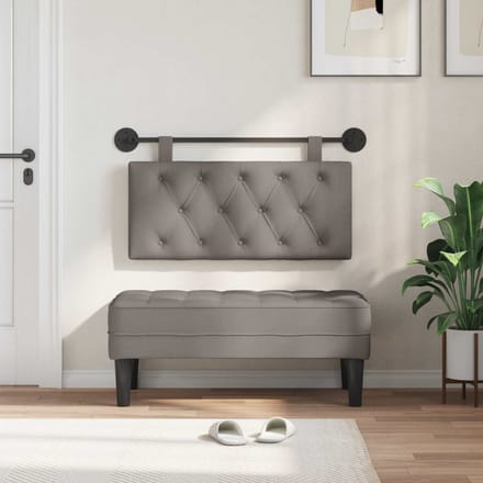vidaXL - Hangend - hoofdbord - Taupe - Stof