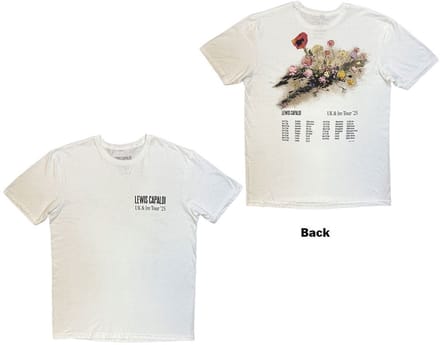 Lewis Capaldi - Flowers UK Tour '25 Heren Tshirt - M - Wit