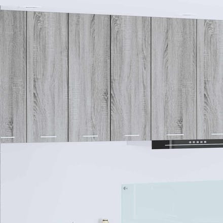 vidaXL - Hangkast - 2 - st - Grijs - Sonoma - en - Wit - Bewerkt - hout