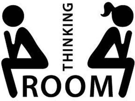Grappige WC-Sticker - Thinking Room - Muur Deur sticker - van Heble®