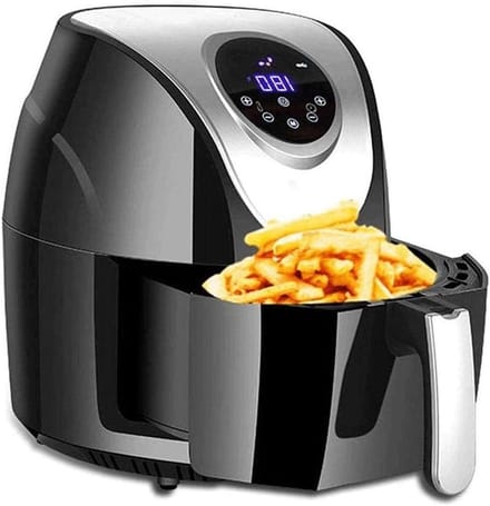Compacte Luchtfriteuse - Olievrije Oven - Gezond Koken - Digitaal Touchscreen - 30 Min Timer - Zwart
