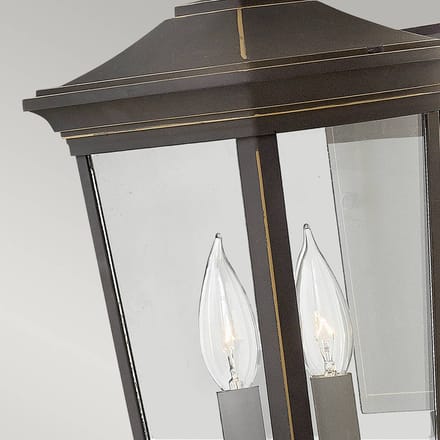 Hinkley LED Wand Buitenlamp Bromley | 2X E14 Max 60W | IP44 | Dimbaar | Oil Rubbed Bronze