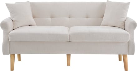 Gutent Sofa, Modern Ontwerp, Chenille stof, dubbele bank met dikke kussens, Beige