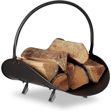 houtmand haardhout - binnen - open haard - 40 x 38 x 48 cm - metaal