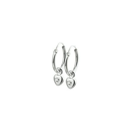 oorringhangers hart strass zilver gerhodineerd