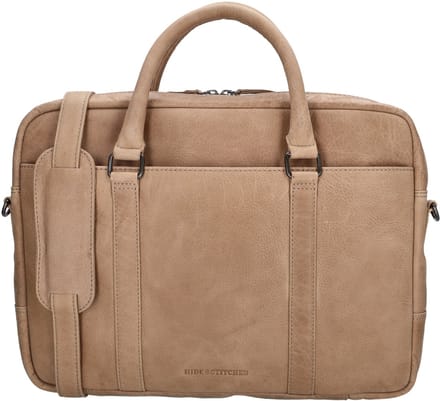 Hide & Stitches Next Navajo Laptoptas 15,6 inch (34.5x19.4 cm) - 100% Leer - Zand