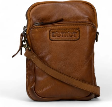 telefoontas /schoudertas -cognac-leer - DSTRCT