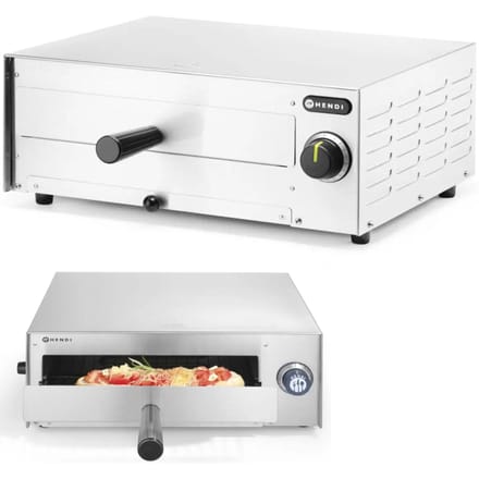 HENDI Pizzaoven – 230V/1450W – Ø30 cm – Timer – Boven- en onderverwarming – Kruimellade