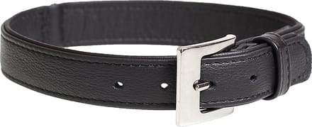 Popular leder halsband Zwart 46-54cm/32mm