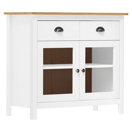 vidaXL - Dressoir - Hill - Range - 90x40x80 - cm - massief - grenenhout - wit