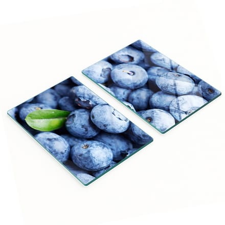 Multifunctionele decoratieve glazen borden met bosbessenprint 2x40x52 cm