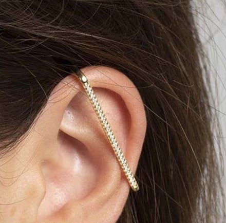 Boven oor ear cuff | zilver gekleurd
