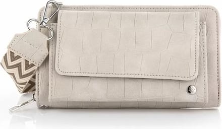 Bijoutheek Portemonnee Grote Croco Met Band Beige