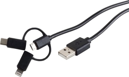 USB Lade-Sync Kabel 3in1 Micro/Typ C/8-pin St.1m