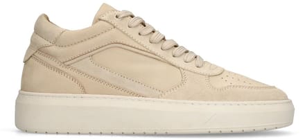 Manfield - Heren - Beige nubuck sneakers - Maat 41