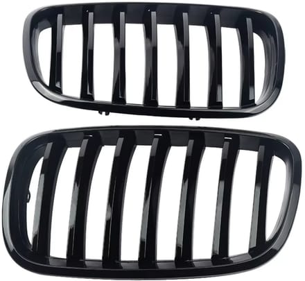 Voorbumper grille Iron - Voor BMW X5/X6 E70/E71 (2007-2013)- Glanzend Zwart - Auto accessoires