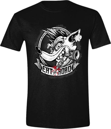 CRASH TEAM RACING - EAT THE ROAD MEN T-SHIRT - BLACK