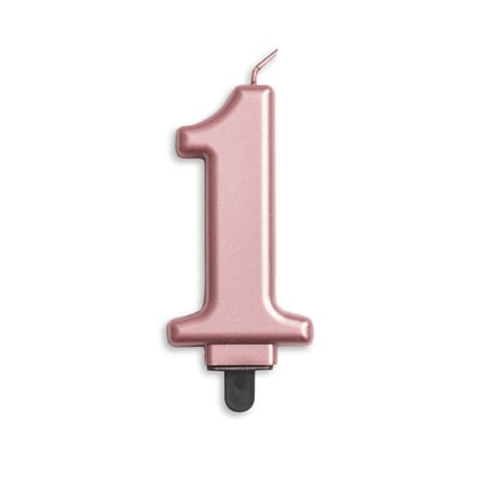 Wefiesta Verjaardagskaars Cijfer 1 Wax 7,8 Cm Roségoud