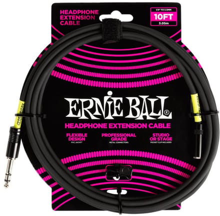 Ernie Ball 6422 Hoofdtelefoon Verlengkabel 3 Meter Jack 6.35mm naar 3.5mm