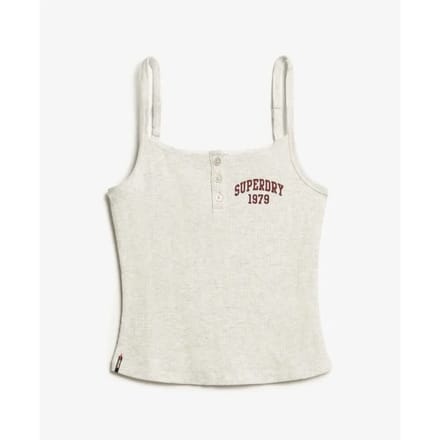 Superdry - Athletic Essentials camitop met knopen en print - Dames - Vesten