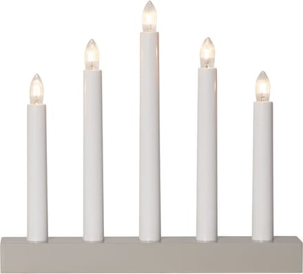 Star Trading Discrete raamkroonluchter 'Inez' in beige, 5-lichts, vervangbare E10-lampen, netvoeding, B 26,5 cm