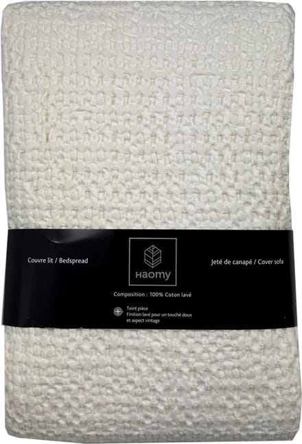 Tempo sprei wafel craie - 180x260 cm