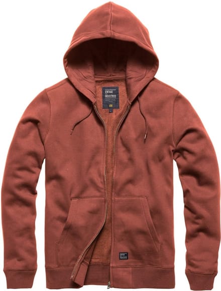 Vintage Industries Sweatjack Redstone Sweatshirt met capuchon Faded Red