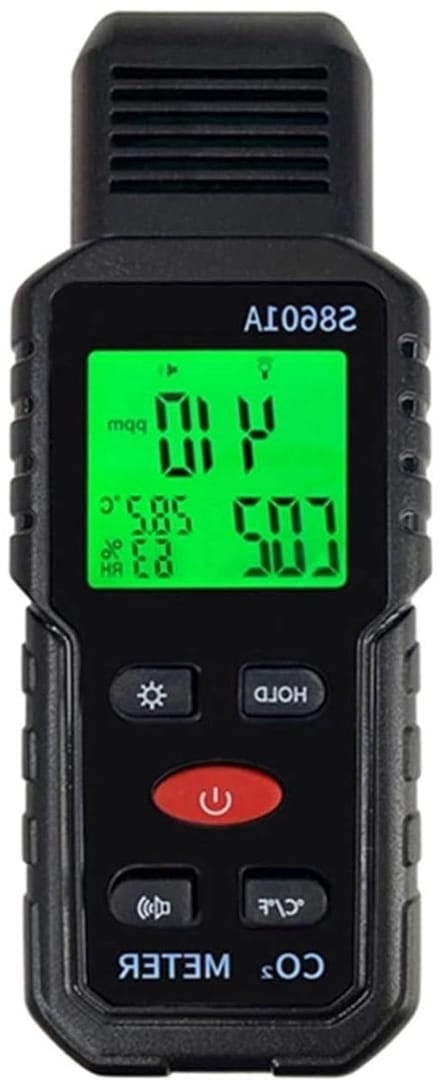 Luchtkwaliteitsmonitor - CO2-meter CO2-sensor - Binnenklimaat Bewaken - 3-in-1 Meting - 1 x 1 x 1 cm - Wit