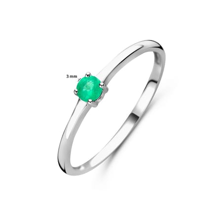 Gerhodineerd Zilver Ring Met Geboortesteen Smaragd Mei 1337055