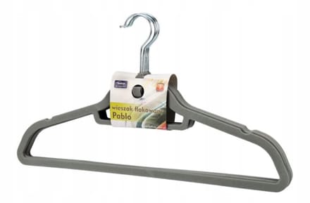 Galicja - Set van 5 Kledinghangers - Fluweel - Ciemnoszary