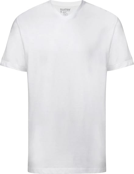 Slater 3500 - BASIC 2-pack T-shirt V-hals korte mouw wit M 100% katoen
