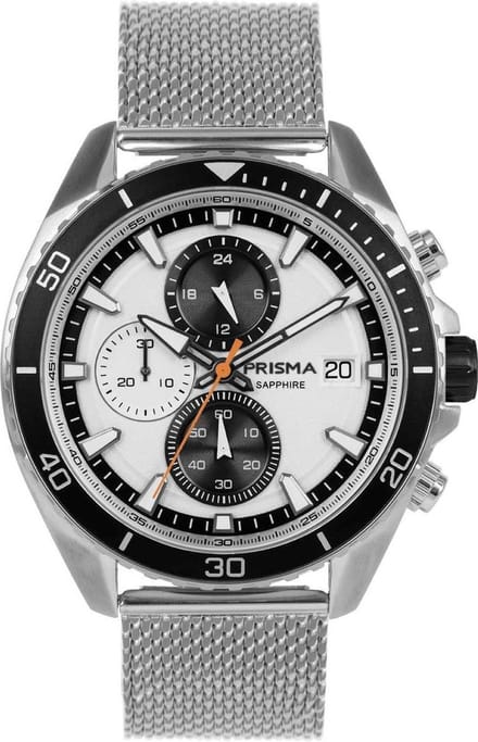 Prisma Horloge P.1325 Heren Edelstaal Chronograaf 10 ATM