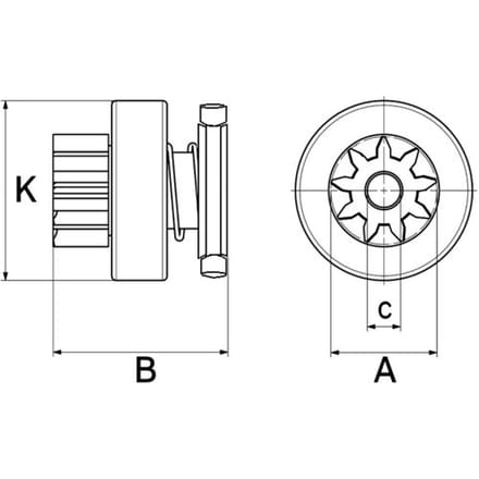 Vrijwielaandrijving/bendix, starter  HC-CARGO F 032 233 828